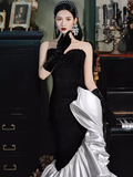 Niulatu Mermaid Sweetheart Sequin Black Prom Dresses HZ1110