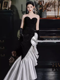 Niulatu Mermaid Sweetheart Sequin Black Prom Dresses HZ1110