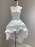 Niulatu Cute Ball Gown Spaghetti Straps Satin Short Homecoming Dress 18th Birthday Outfits HZ1110