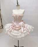 Niulatu 16th Pink Sweetheart Satin Layer Short Homecoming Dress Birthday Outfits HZ1110