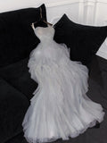 Niulatu Ball Gown Spaghetti Straps Tulle Sequin Long Prom Dress,Formal Dress HZ1110