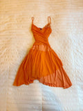 Niulatu A Line Spaghetti Straps Orange Chiffon Short Homecoming Dress 18th Birthday Outfits HZ1110