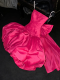 Niulatu Pink Ball Gown Spaghetti Straps Satin Back With Bow Short Homecoming Dress 18th Birthday Outfits HZ1110