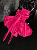 Niulatu Pink Ball Gown Spaghetti Straps Satin Back With Bow Short Homecoming Dress 18th Birthday Outfits HZ1110