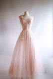 Niulatu A Line One Shoulder Tulle Sequin Long Prom Dress,Formal Dress HZ1110