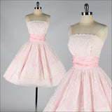 Niulatu Pink Ball Gown Strapless Satin Lace Short Homecoming Dress 16th Birthday Outfits HZ1110