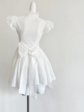 Niulatu White A Line Satin Lace Short Homecoming Dress 19th Birthday Outfits HZ1110