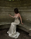 Niulatu Mermaid Spaghetti Straps Satin Long Prom Dress,Formal Dress HZ1110