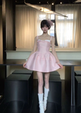 Niulatu Pink 16th A Line Spaghetti Straps Satin Short Homecoming Dress Birthday Outfits HZ1110
