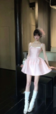 Niulatu Pink 16th A Line Spaghetti Straps Satin Short Homecoming Dress Birthday Outfits HZ1110