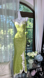 Niulatu Mermaid Spaghetti Straps Lace Long Prom Dress,Formal Evening Dress HZ1110