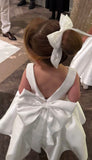 Niulatu Ball Gown Satin Back With Bow Flower Girl Dress HZ1110
