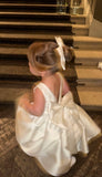 Niulatu Ball Gown Satin Back With Bow Flower Girl Dress HZ1110