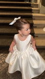 Niulatu Ball Gown Satin Back With Bow Flower Girl Dress HZ1110
