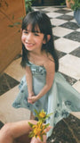 Niulatu A Line Strapless Satin Applique Flower Girl Dress HZ1110