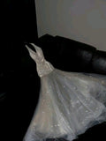 Niulatu A Line Halter Tulle Sequin Long Prom Dress,Wedding Dress,Evening Dress HZ1110