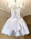Niulatu Ball Gown Satin Lace Flower Girl Dress HZ1110