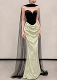 Niulatu Mermaid Sweetheart Satin Long Prom Dress, Evening Dress HZ1110
