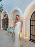 Niulatu Mermaid One Shoulder Sequin Long Prom Dress, Evening Dress HZ1110