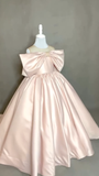 Niulatu Ball Gown Satin With Bow Knot Flower Girl Dress HZ1110