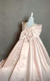 Niulatu Ball Gown Satin With Bow Knot Flower Girl Dress HZ1110