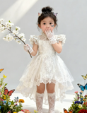 Niulatu Ball Gown High Neck Tulle Lace Flower Girl Dress HZ1110