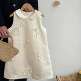 Niulatu Cute A Line Satin With Bow Flower Girl Dress HZ1110