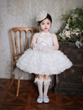 Niulatu Ball Gown Halter Tulle Flower Girl Dress HZ1110