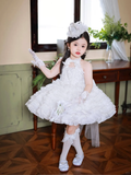 Niulatu Ball Gown Halter Tulle Flower Girl Dress HZ1110