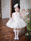 Niulatu Ball Gown Halter Tulle Flower Girl Dress HZ1110