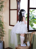 Niulatu Ball Gown Halter Tulle Flower Girl Dress HZ1110