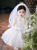 Niulatu Ball Gown Halter Tulle Flower Girl Dress HZ1110