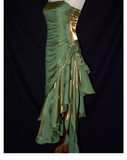 Niulatu High Low Straps Ruffles Green Prom Dresses HZ1110