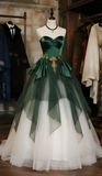 Niulatu Ball Gown Sweetheart Satin Tulle Long Prom Dress, Evening Dress HZ1110