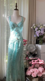 Niulatu Mermaid Sweetheart Chiffon Sequin Beaded Long Prom Dress, Evening Dress HZ1110