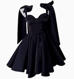 Niulatu A line Satin Straps Short White Homecoming Dress 20th Birthday Outfits HZ1110