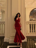 Sexy Mermaid Halter Red Sequin Sleeveless Prom Dresses Party Dress Summer Birthday Outfits 20th Birthday Dresses HZ1214
