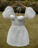 Niulatu A Line Sweetheart Lace White Homecoming Dress Birthday Outfits HZ1110
