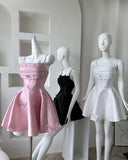 Niulatu A line Spaghetti Straps Sleeveless Short Homecoming Dress HZ1110