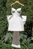 Niulatu A Line Spaghetti Straps White Sequin Homecoming Dress Birthday Outfits HZ1110