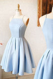 Niulatu Light blue Simple Short Mini Homecoming dress For Teens Birthday Outfits HZ1110