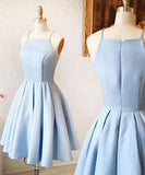 Niulatu Light blue Simple Short Mini Homecoming dress For Teens Birthday Outfits HZ1110