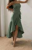 Niulatu Sage Green New Mermaid Spaghetti Straps Custom Long Prom Dresses HZ1110