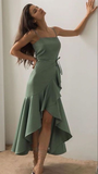 Niulatu Sage Green New Mermaid Spaghetti Straps Custom Long Prom Dresses HZ1110