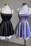 Niulatu Line Spaghetti Straps Backless Homecoming Dresses Black Birthday Outfits HZ1110