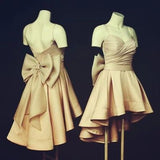 Niulatu Straps Hi Low Homecoming Dresses with Bowknot HZ1110