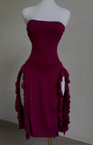 Niulatu Sheath Strapless Slit Prom Dresses Homecoming Dress HZ1110