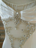 Niulatu White Mermaid Straps Sequin Long Wedding Dresses HZ1110