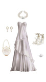 Niulatu A line Sweetheart Party Dresses White Long Prom Dresses HZ1110