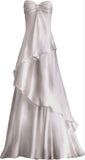 Niulatu A line Sweetheart Party Dresses White Long Prom Dresses HZ1110